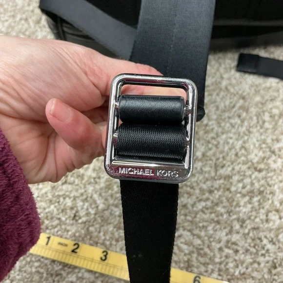 Michael Kors Black Pebbled Leather Multi-Pocket Backpack